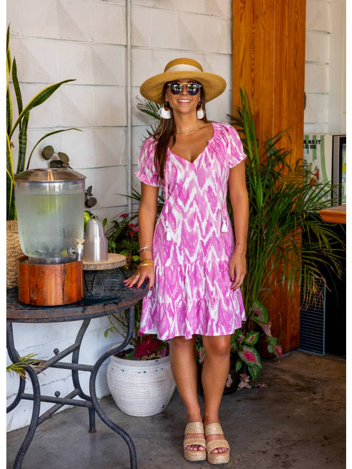La Mer Luxe - Wholesale Dress - Women's - Bestseller Emily Dress Flounce Rayon DropWaist Tassel Spring