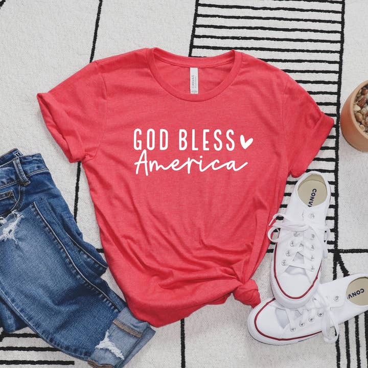 4th of July Shirt - July 4th Shirt - God Bless America Shirt for wholesale by Humm & Willow