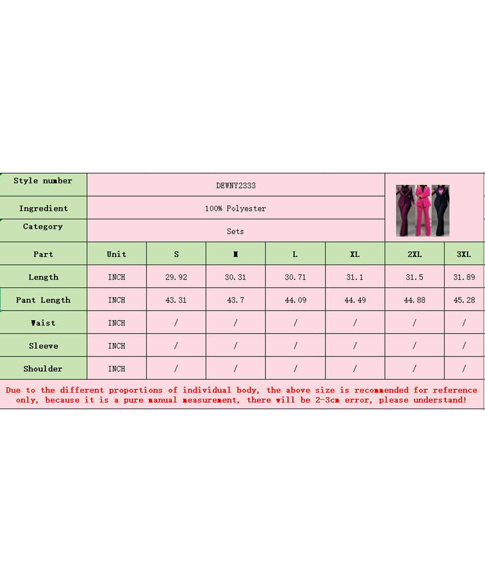 Aria Romance - Wholesale Suit Pants - Women's - Slim Fit Long Sleeve Two-Piece Set12