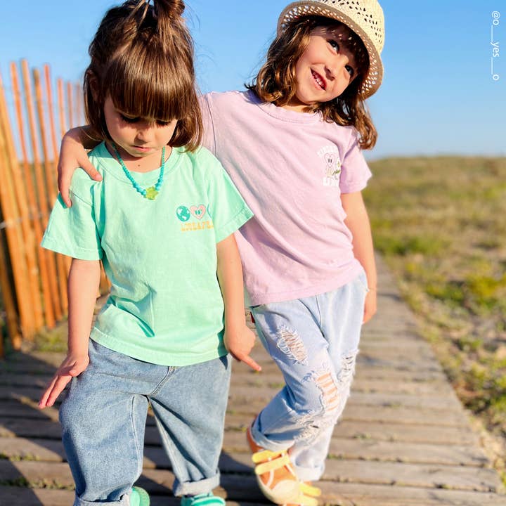 Port 213 - Wholesale Screen Printed T-Shirt - Kids - Kid's Mint Love & Peace T-shirt-Girls, Boys2