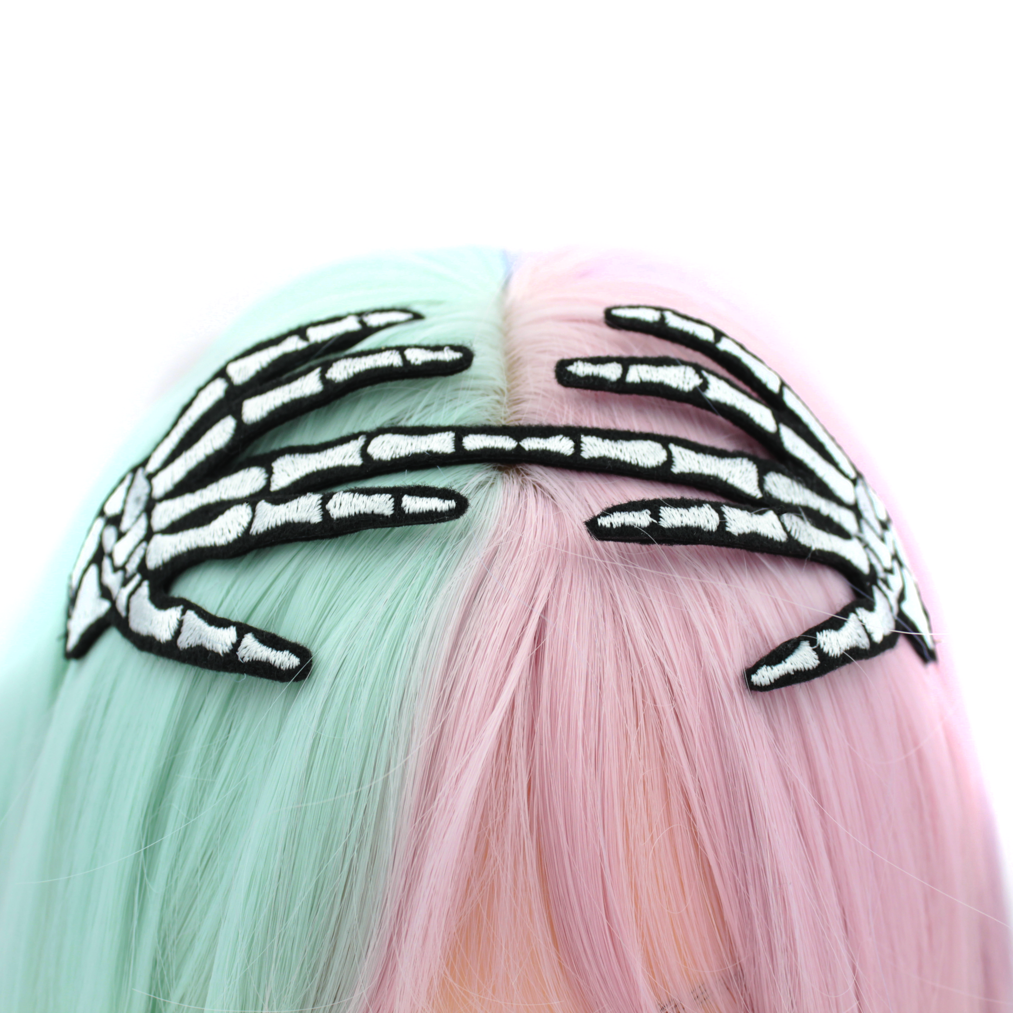 Kawaii Hair Candy - Wholesale Fashion Headband - Women's - Embroidered Skeleton Hand Headband6