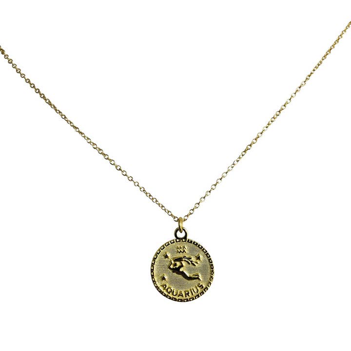 Modern Opus - Wholesale Pendant/Charm Necklace - Zodiac Sign Gold Plated Sterling Silver Necklace