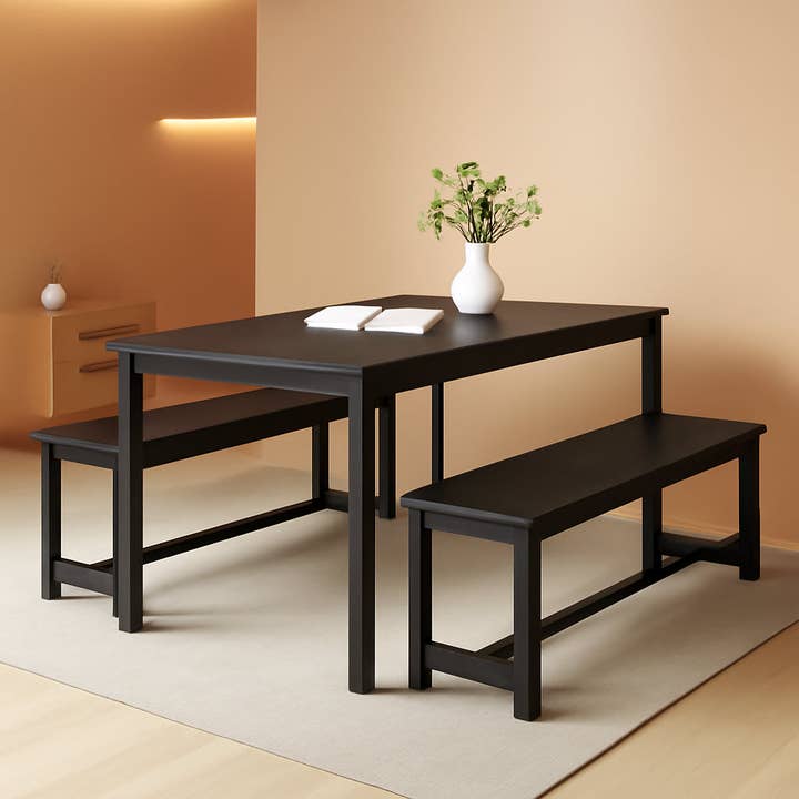 Rectangular Dining Table And Chairs Set Four Modern Wood for wholesale by ShipItFurniture