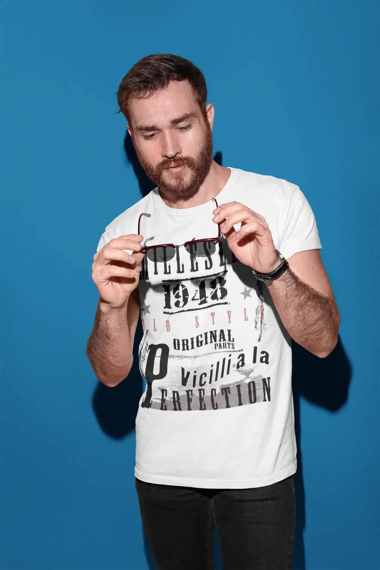 Blanc 1948,Cadeaux,Anniversaire,Manches Courtes,Blanc,Homme T-Shirt for wholesale on Faire1