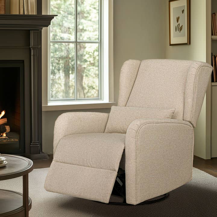 Olliix - Wholesale Chair - Classic Wingback Swivel Glider Power Recliner Chair, Beige *1