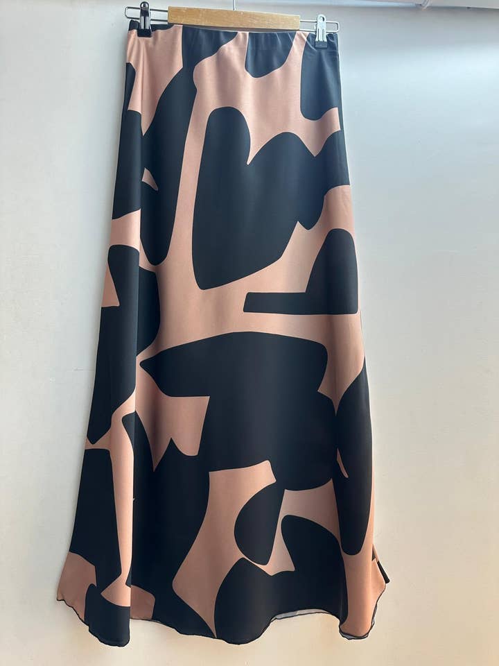 10480Z Long printed satin skirt for wholesale by LORIANE