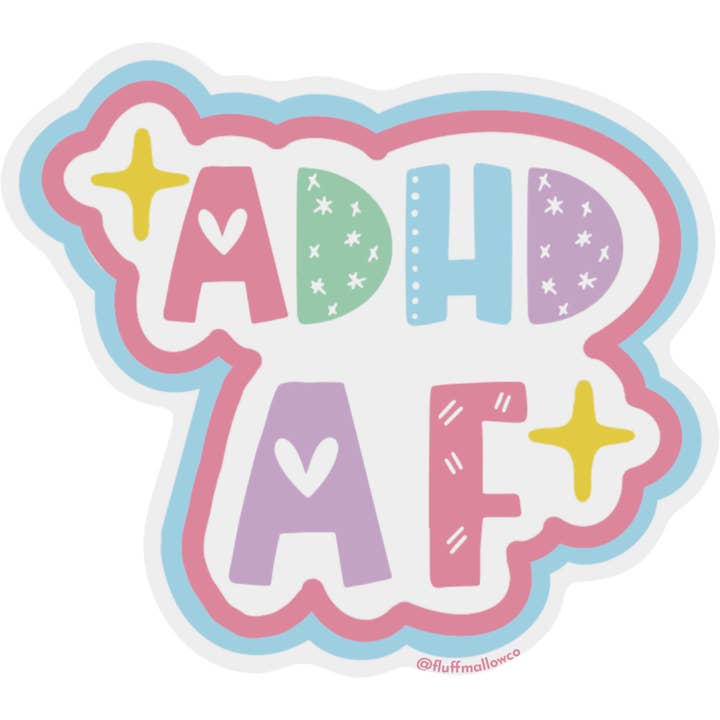 Adhd medvetenhet psykisk hälsa klistermärke för wholesale av Fluffmallow (Custom duties for USA are pre-paid by us)