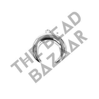 The Bead Bazaar - Wholesale Individual Charm/Pendant - Dainty Crescent Moon Charm, Sterling Silver Crescent Moon Pe1