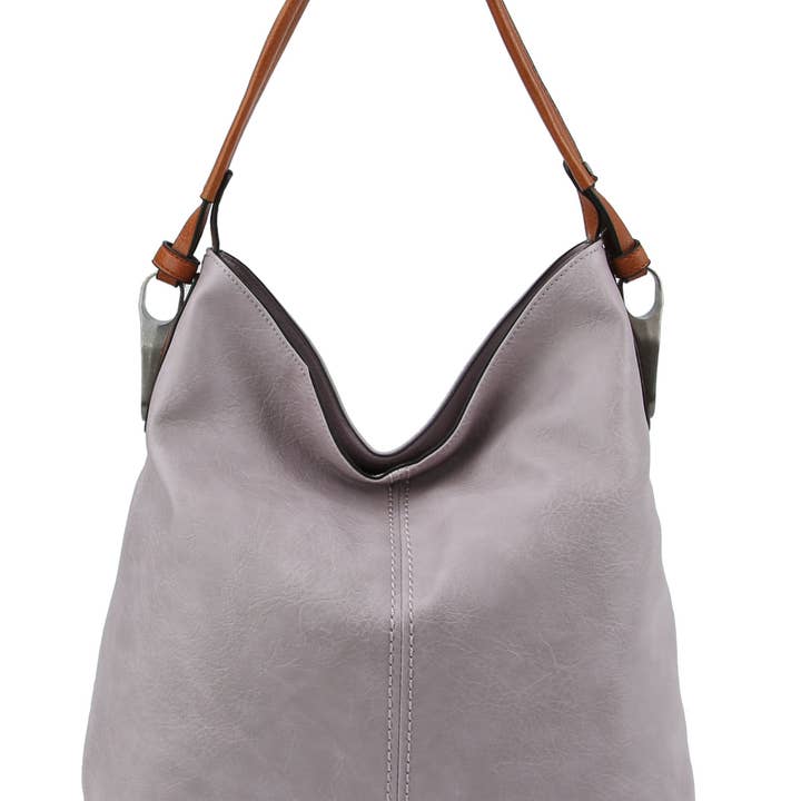 MiMi Wholesale - Wholesale Shoulder Bag - Women's - LHL001-2 Side Metal Accent Hobo Bag