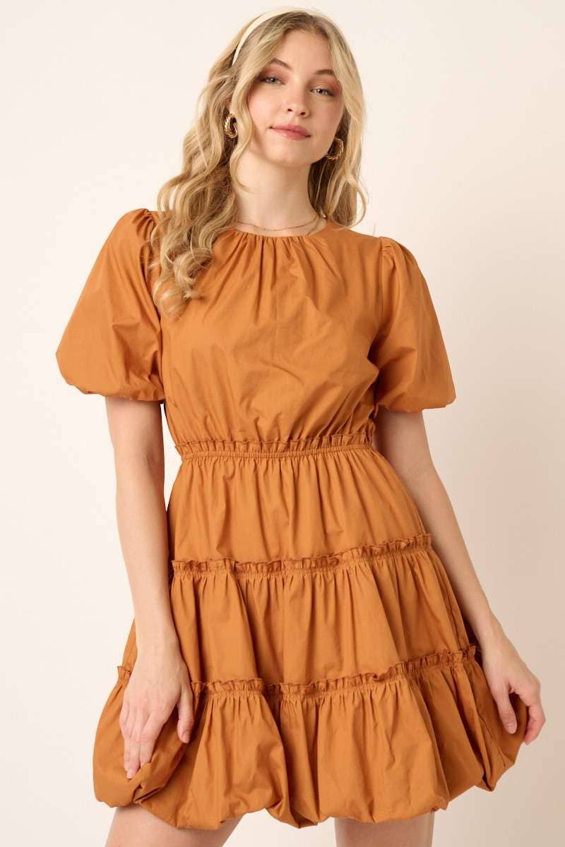 mittoshop - Wholesale Dress - Women's - BALLOON SLEEVE BUBBLE HEM MINI DRESS10