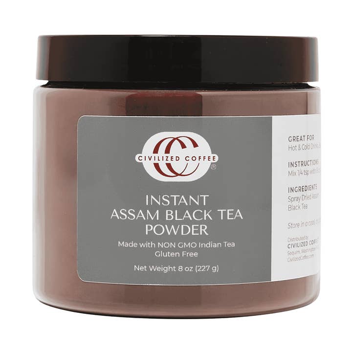 Instant Assam zwarte theepoeder voor hete thee, ijsthee (8 oz) voor wholesale door Civilized Coffee