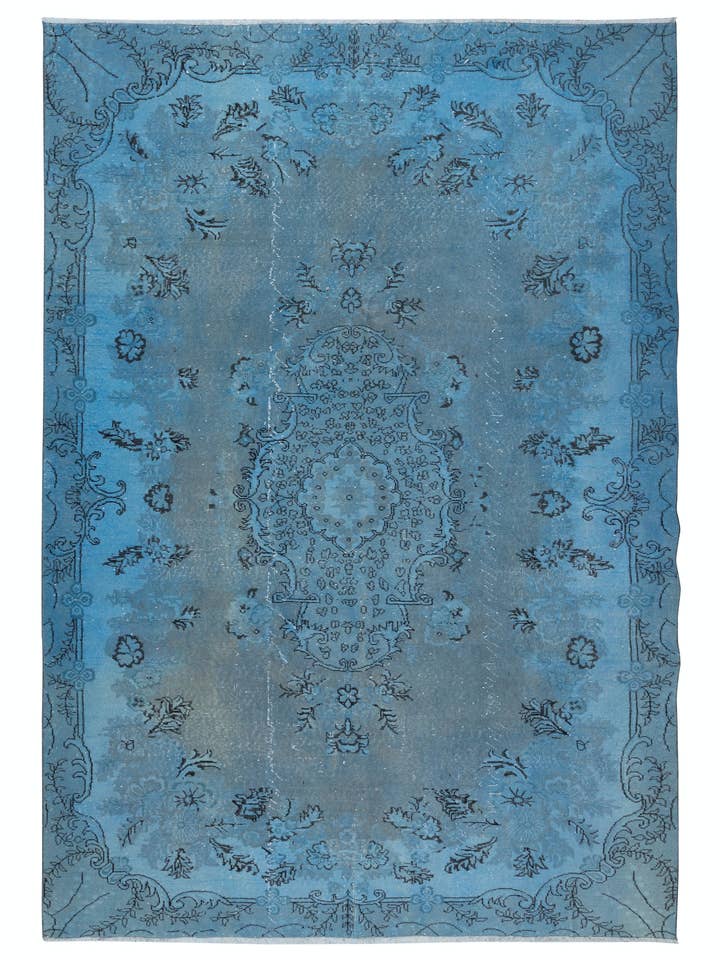 Tapete de área moderna azul claro de 7x10 pés, tapete reciclado azul celeste por atacado de Rug Specialist LLC.