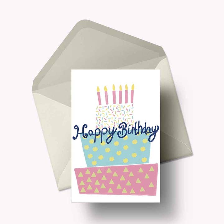 Happy Birthday cake card for wholesale by Mayajoy