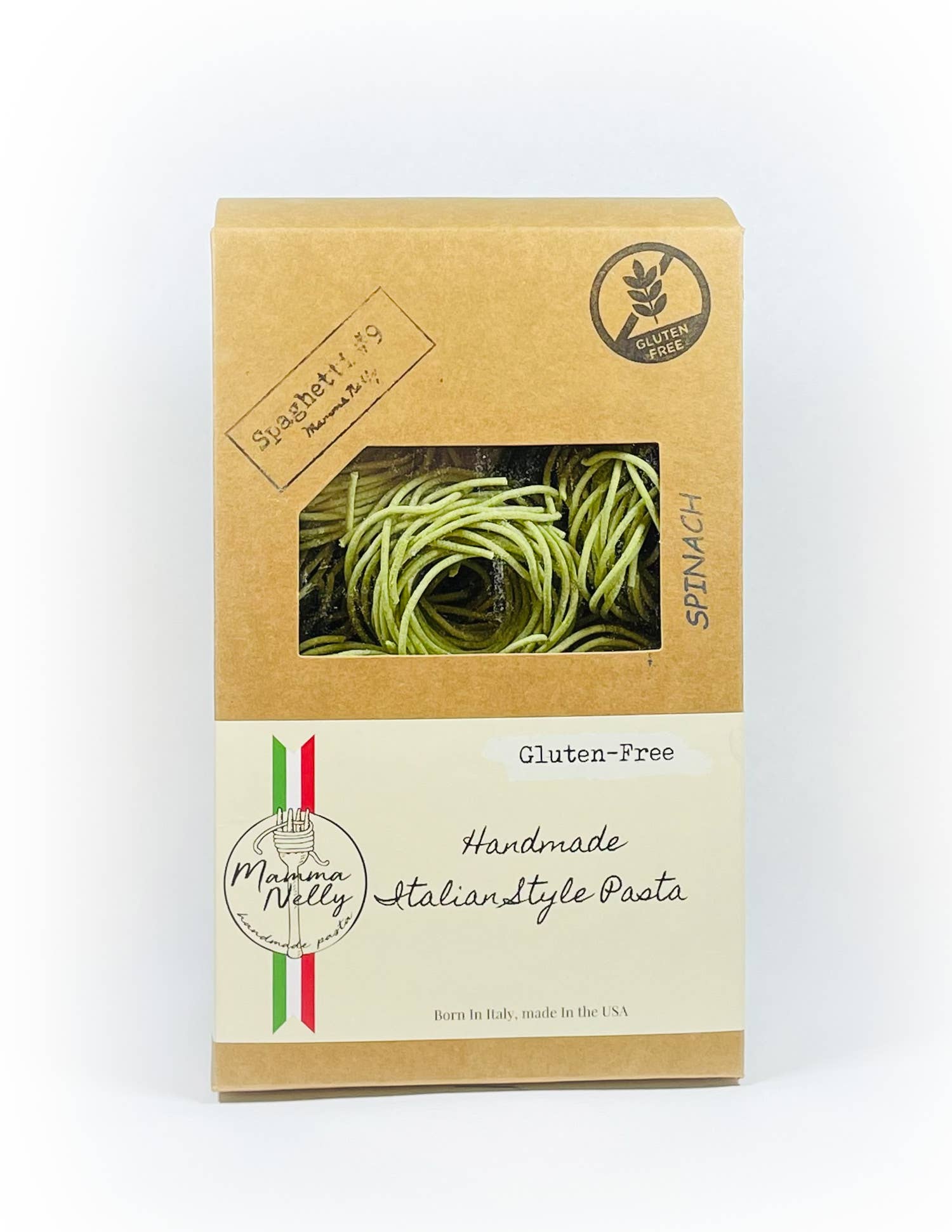 Mamma Nelly Pasta - Vente Pâtes - Spaghetti aux épinards sans gluten0