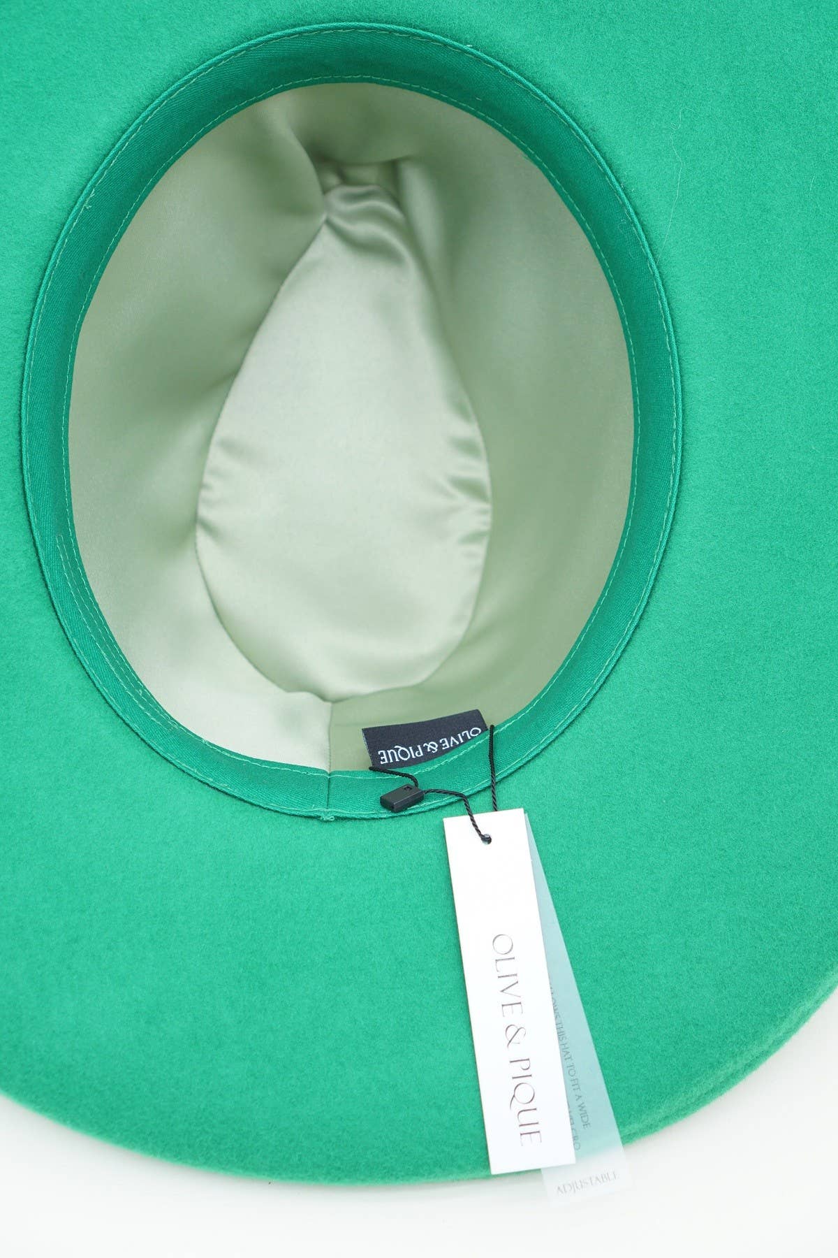 Olive & Pique - Venta al por mayor Sombrero fedora - Mujer - BREE — Fieltro rancher 100% lana de calidad superior, suave al tacto, con forro satinado ajustable, color verde Kelly3