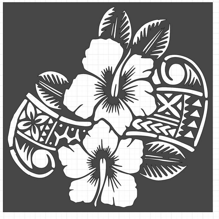 Pochoir floral carré samoan pour la vente par Belle Stencils
