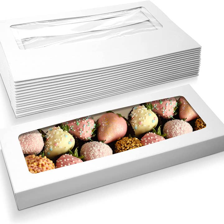 MT Products - Wholesale Food Storage Container - MT Products Long Bakery Boxes with Window - 15 Pieces