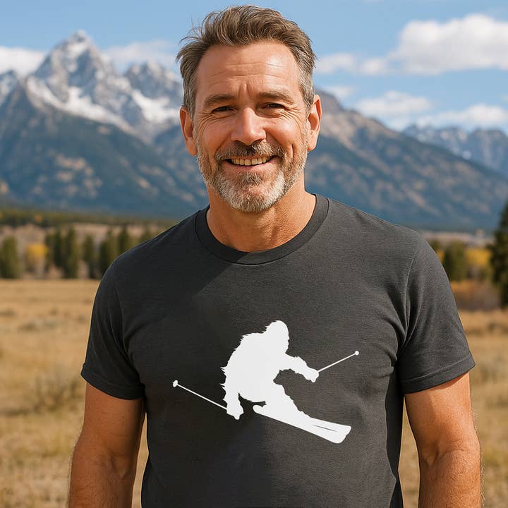 Sasquatch Skiing T-Shirt for wholesale by Hinterland Outdoors