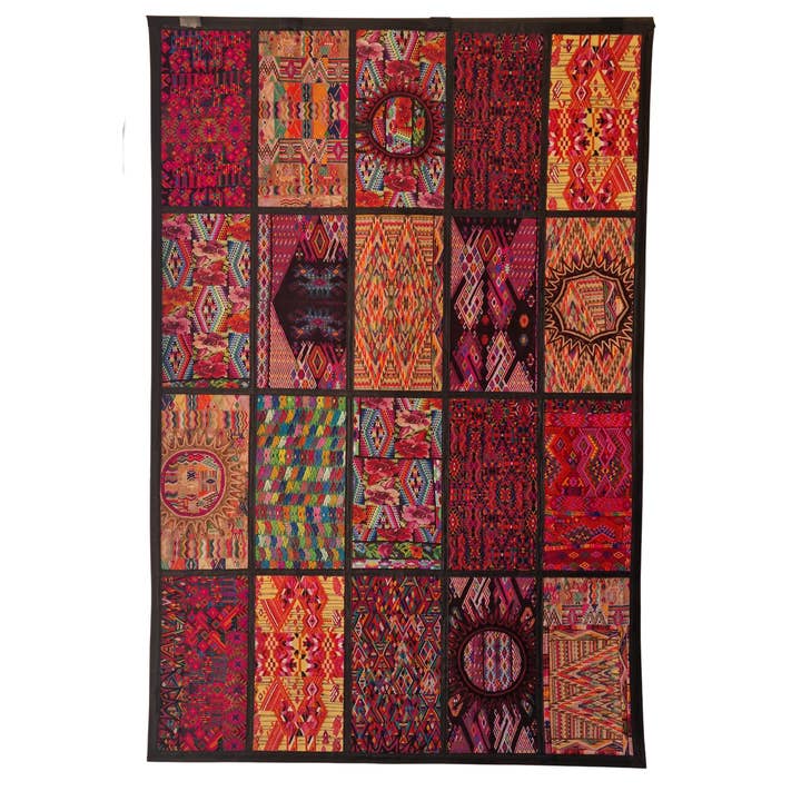 Achiote Guatemalan Goods - Wholesale Area Rug - handmade Huipil area rug