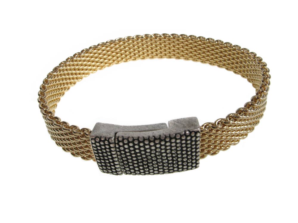 Erica Zap Designs - Wholesale Link & Chain Bracelet - Flat Mesh Bracelet with Textured Magnetic Clasp4