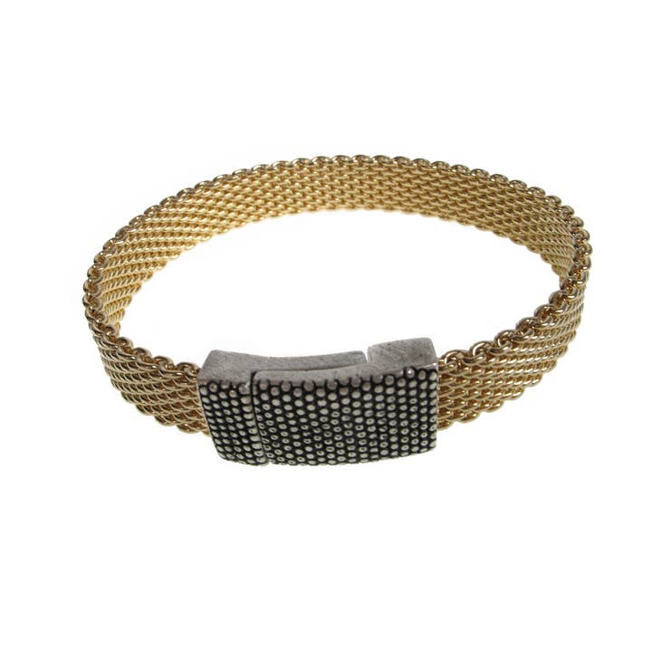 Erica Zap Designs - Wholesale Link & Chain Bracelet - Flat Mesh Bracelet with Textured Magnetic Clasp4