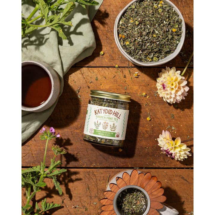 Katydid Hill Farm – wholesale Loose tea – Garden Mint Tea - organic herbal tea blend for mental clarity