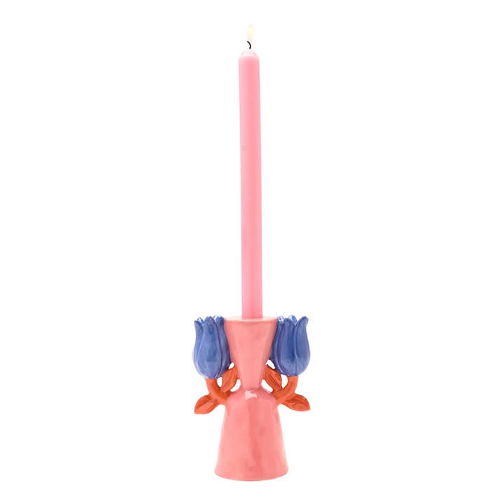 WIDDOP and Co. - Wholesale Candle Holder - Hestia Pink Flower Candle Holder2