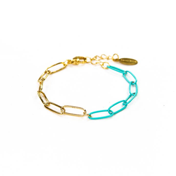 Savvy Bling - Wholesale Link & Chain Bracelet - Enamel 16+ Colors paperclip & Gold chain link bracelet21