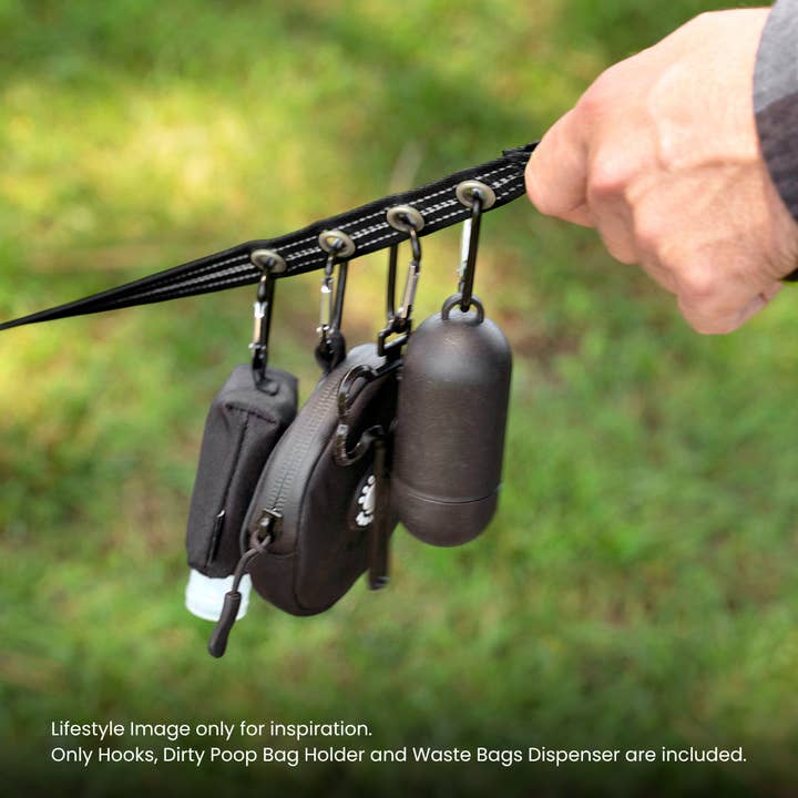 StitchLeash - Wholesale Pet Leash - Dog - StitchLeash® Bryce Clip & Go™ Flat Nylon Leash – Black | 6 ft | 24 per case5