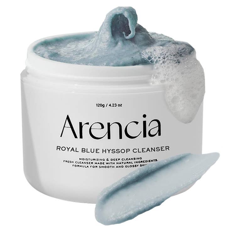 Arencia Fresh Royal Blue Hyssop Rice Mochi Cleanser for wholesale by Senti Senti