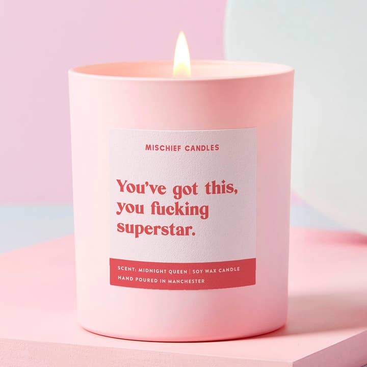 Vela divertida, regalo de buena suerte, You've Got This Superstar para venta al por mayor de Mischief Candles