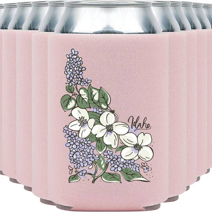 Idaho State Flower Can Cooler (Blush) for wholesale by IdaWholesale