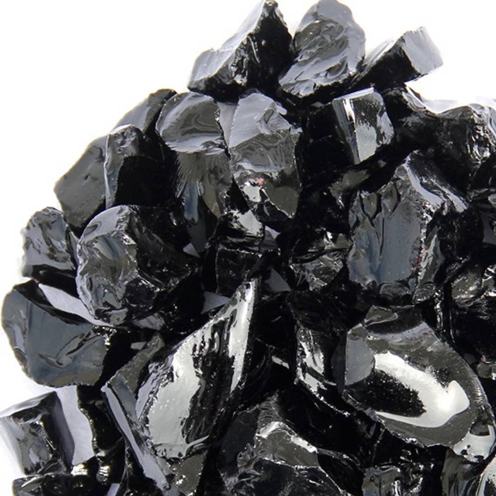 HomeRoots - Wholesale Fire Pit - Black Round Reflective Fire Pit Glass4