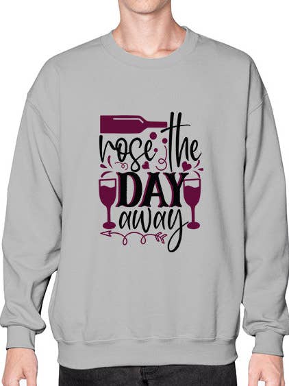 rose the day away 377# - Wein-Sweatshirt - Crew für den Großhandel von tshirt unlimited