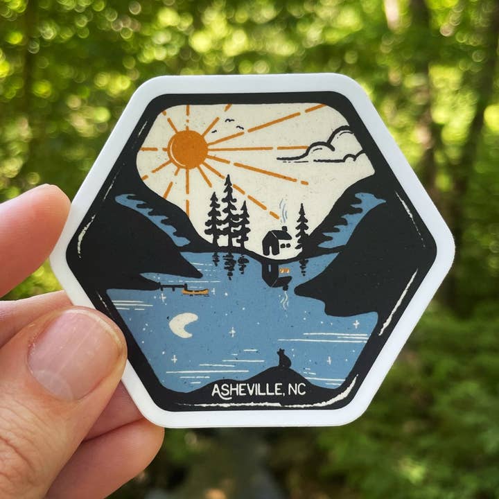 Reflexão (Azul) | Autocolante Asheville por atacado de Menottees