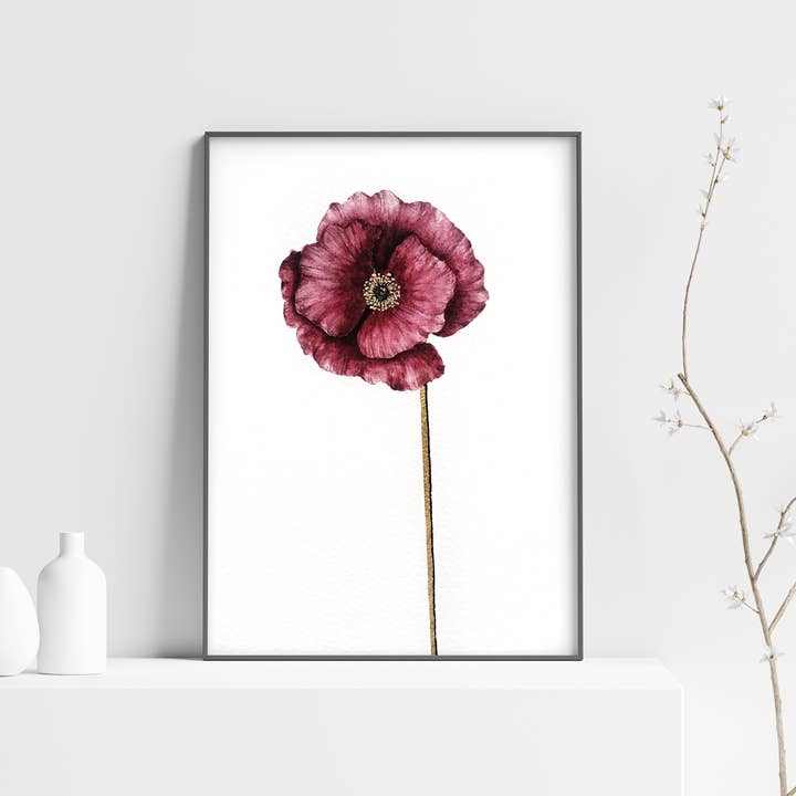 The Flow Design - Wholesale Art Print - Floral Print of Poppy Flower - Poppy Poster Wall Art