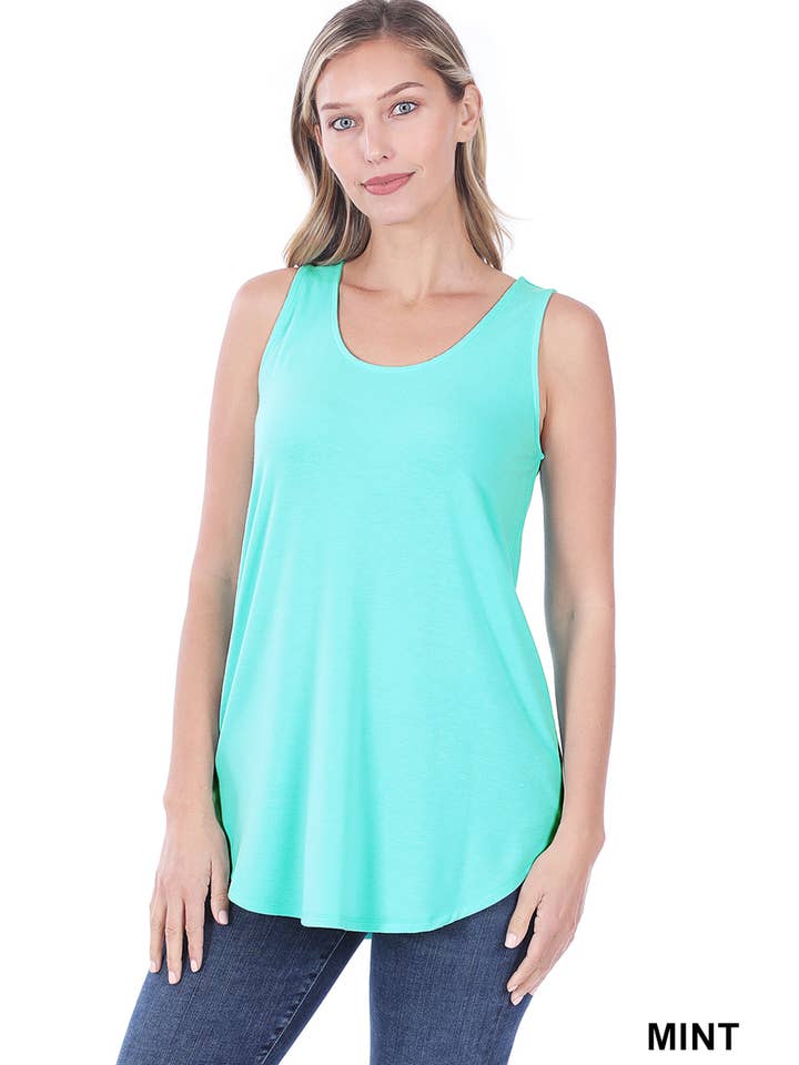 42POPS - Wholesale Tunic - Women's - ", Sleeveless Round Neck Round Hem Top