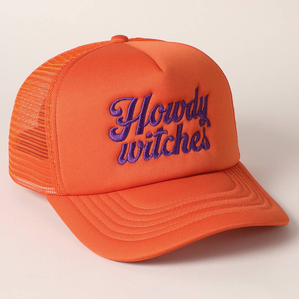 Fashion City - Wholesale Trucker Hat - Women's - Howdy Witches Embroidered Mesh Back Trucker Hat 10