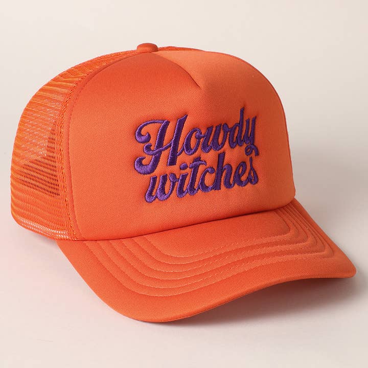 Fashion City - Wholesale Trucker Hat - Women's - Howdy Witches Embroidered Mesh Back Trucker Hat 10