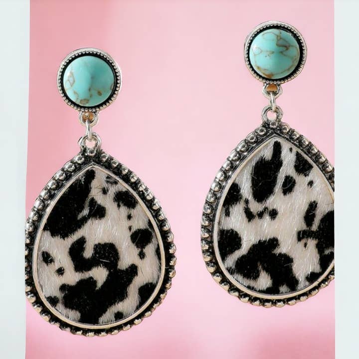 The Bling Barn - Wholesale Dangle Earrings - Molly Moo Drop Earrings Faux Hairon