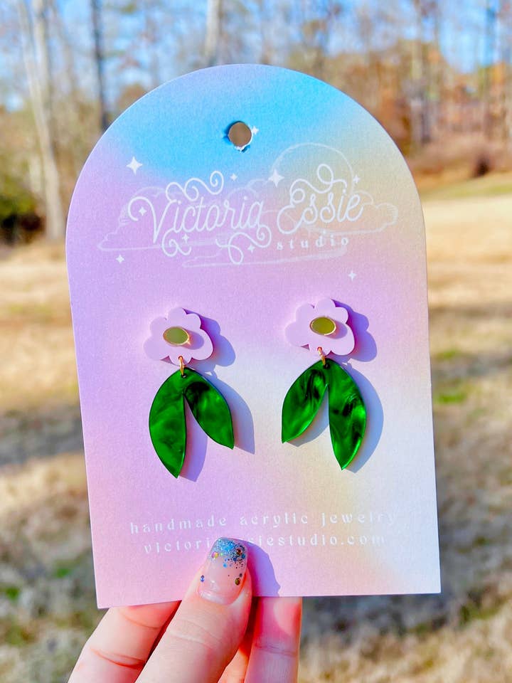 Bloom Flower Earrings for wholesale by Victoria Essie Studio