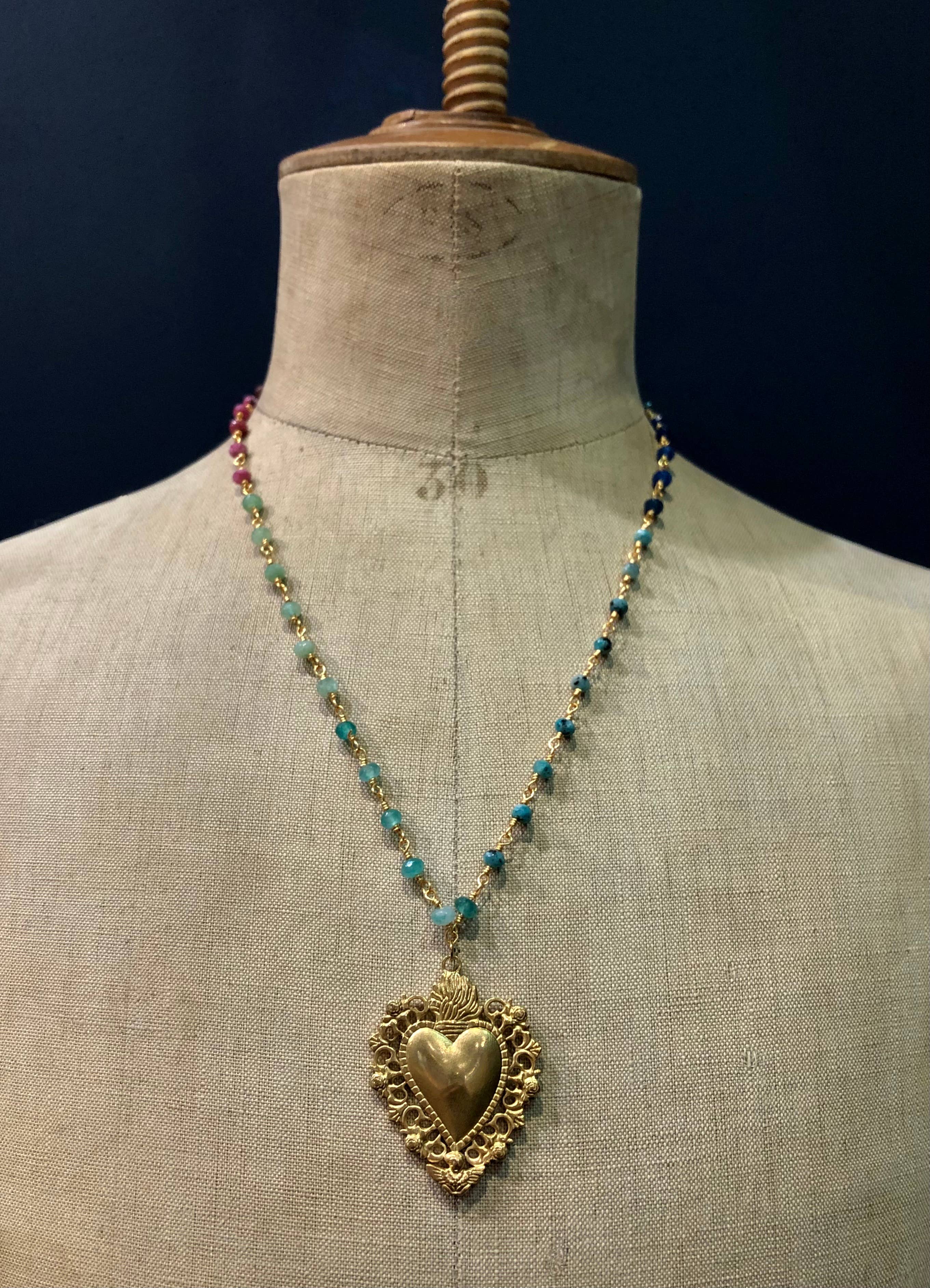 Fascinato – wholesale Hänge-/berlockhalsband – Halsband Romeo - Stones Rainbow1