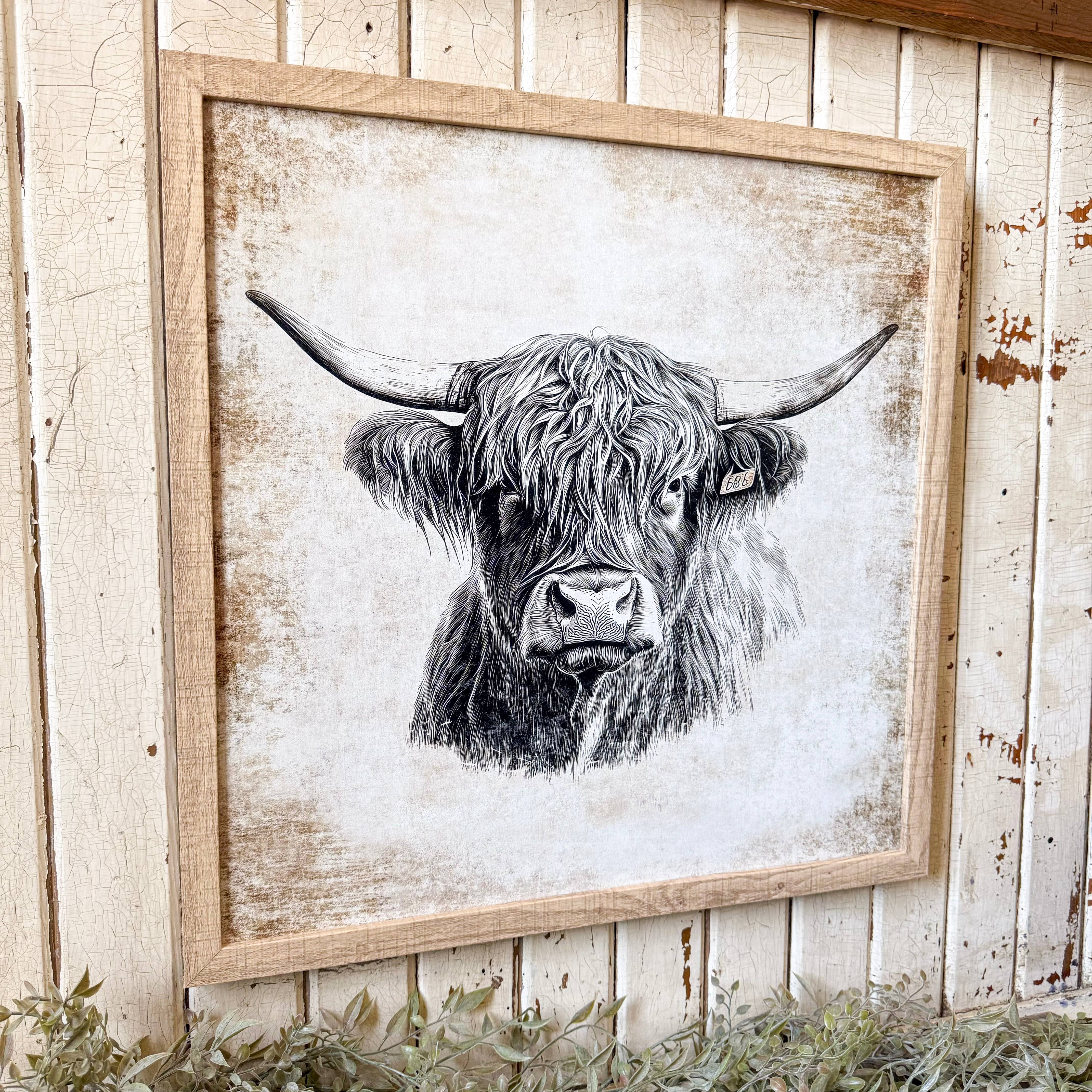 WillowBee Signs & Designs - Wholesale Sign - Neutral Highland Cow Wall Art Print5
