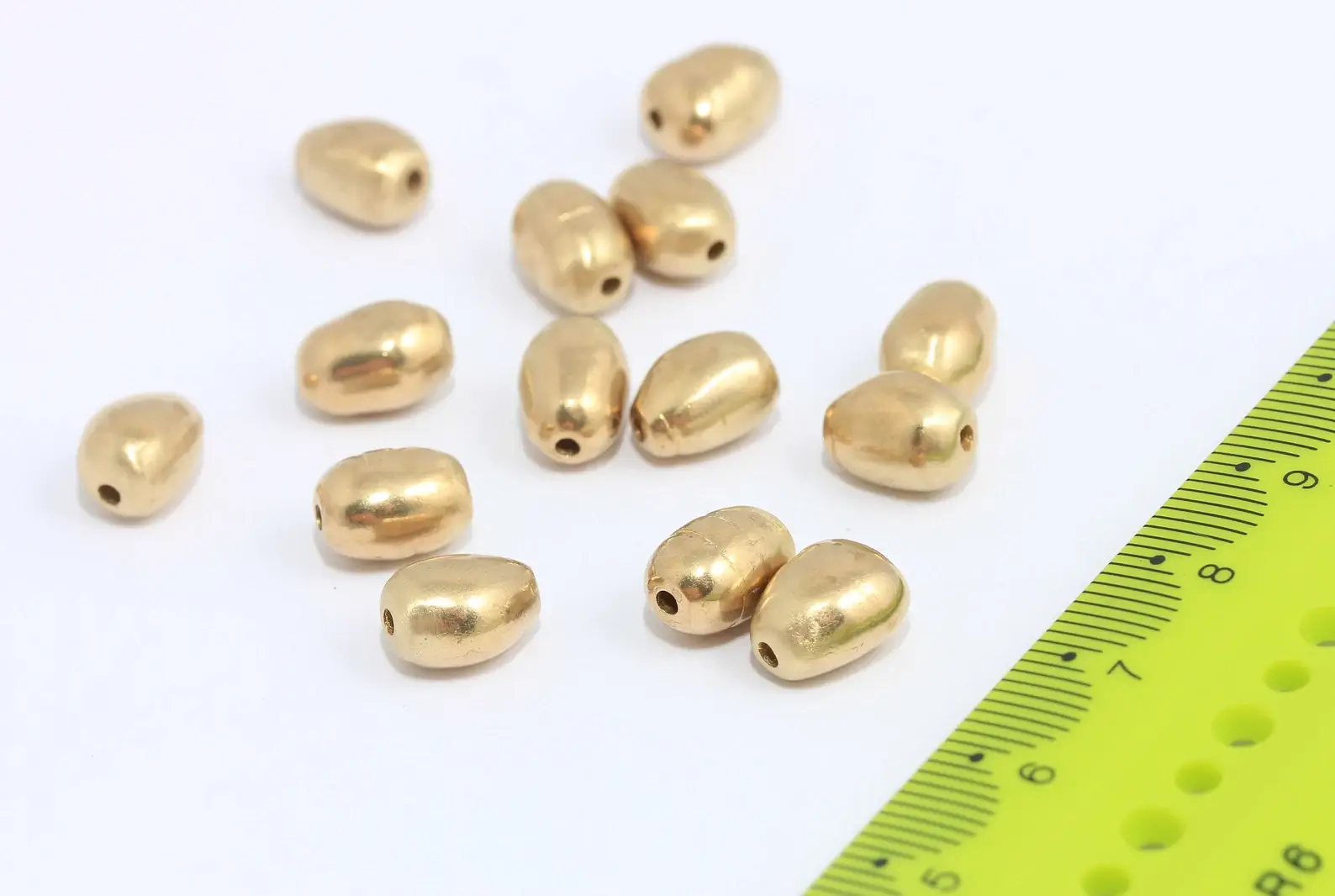 QueenJewelryM - Wholesale Beads - 6,5x10mm Raw Brass Potato Beads, Irregular Shape, MTE6620