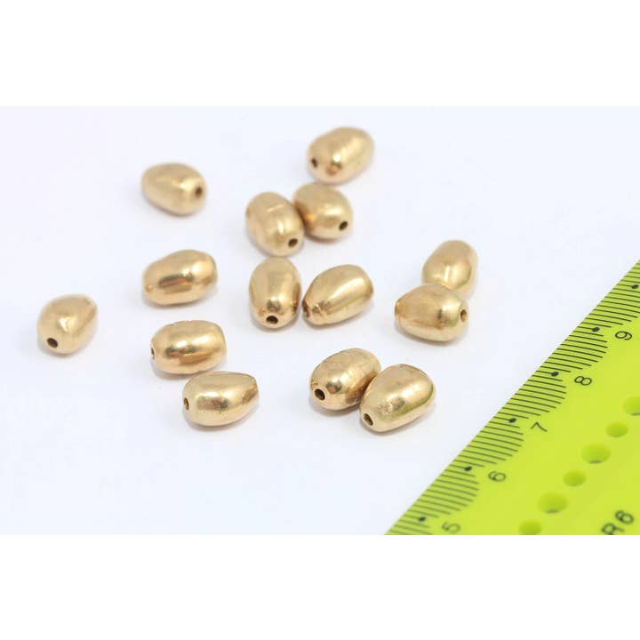 QueenJewelryM - Wholesale Beads - 6,5x10mm Raw Brass Potato Beads, Irregular Shape, MTE662