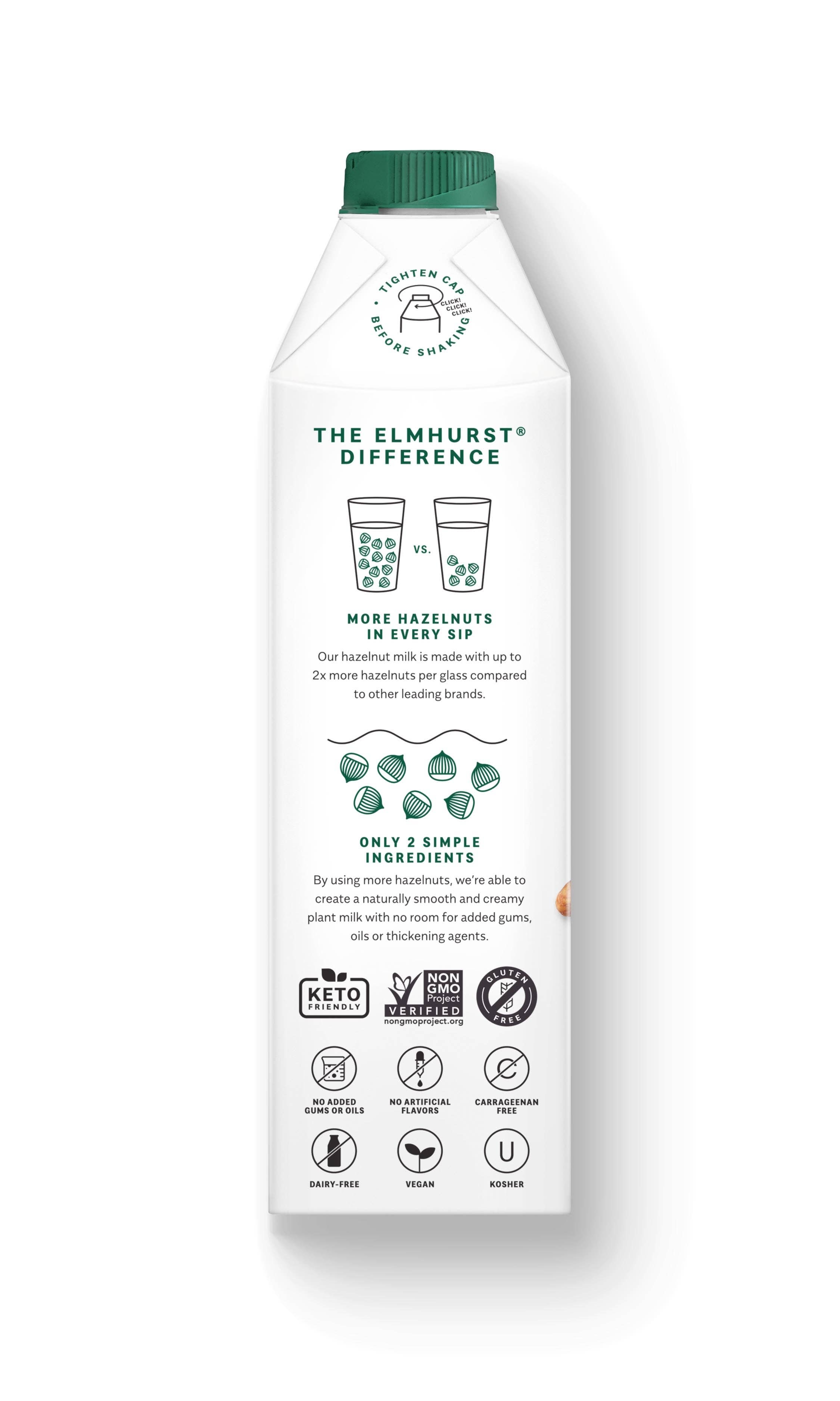 Elmhurst 1925 - Wholesale Non-Dairy Milk - Unsweetened Milked Hazelnuts™ 32 Ounce [6-Pack]4