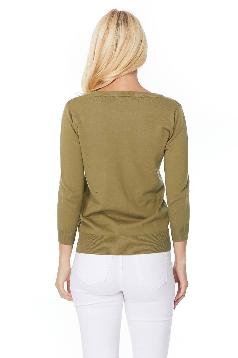 Mak - Vente Pull en maille – femme - Pull à col rond en chenille à manches 3/4 en forme de cœur MK359530