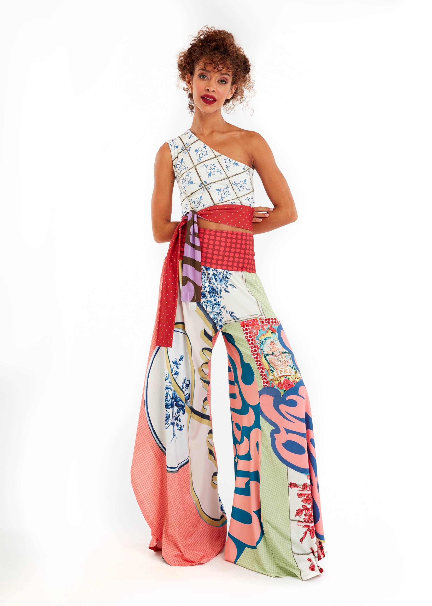 IPNG Design - Vendita all'ingrosso Camicetta - Donna - Camicetta monospalla - piastrelle Ocean Washed3