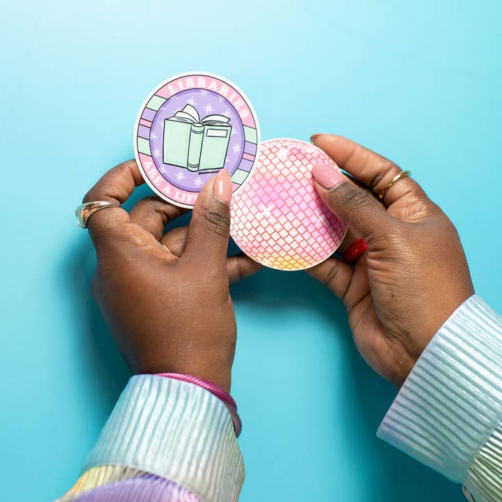 NatterDoodle – wholesale Sticker – Libraries Are a Lifeline Vinyl Sticker – Book Lover Reading3