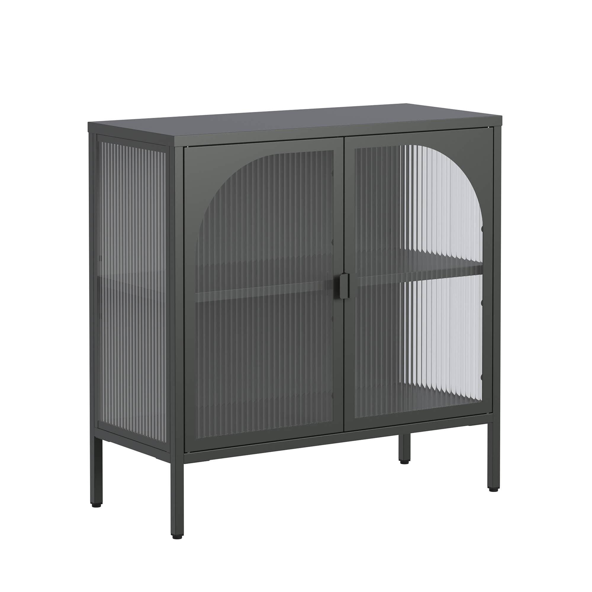 Glamour Home - Wholesale Cabinet - Benoît 31.56-inch Black Two Door Metal Sideboard1